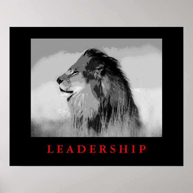 Pop Art Motivation Leadership King Lion Poster (Devant)