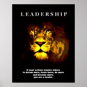 Pop Art Motivational Leadership Lion Poster