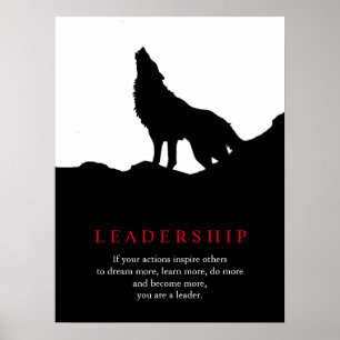 Pop Art Motivational Leadership Loup Poster