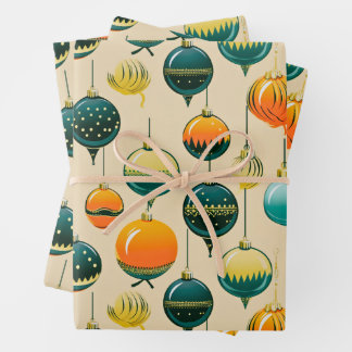 Pop Art Noël Baubles Enveloppement Papier