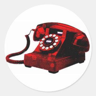 Pop Art Old Desk Téléphone Box Sticker