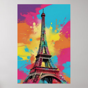 Pop Art Paris Tour Eiffel Poster Mur Art Imprimer