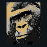 Pop Art Portrait de Gorilla Poster Imprimer<br><div class="desc">Black & White Pop Art Mountain Gorilla Face Fermer Look Digital Artwork - Face of Gorilla Poster Imprimer - Digital Wild Animals Photography Nature Art - Wild Mountain Primates Gorillas - Head of Gorilla Poster</div>
