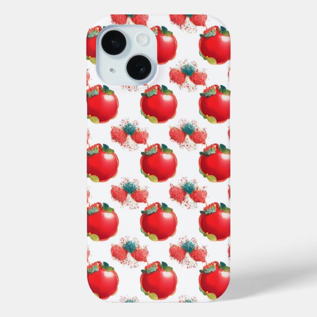 Pop Art Red Pomme et étui téléphonique fraise (Verso)