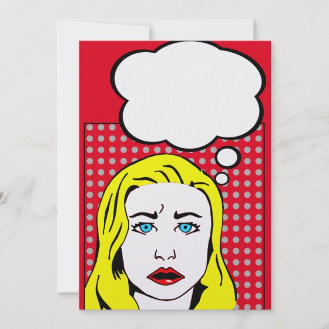 pop art rétro blonde femmes invitations mariage (Devant)