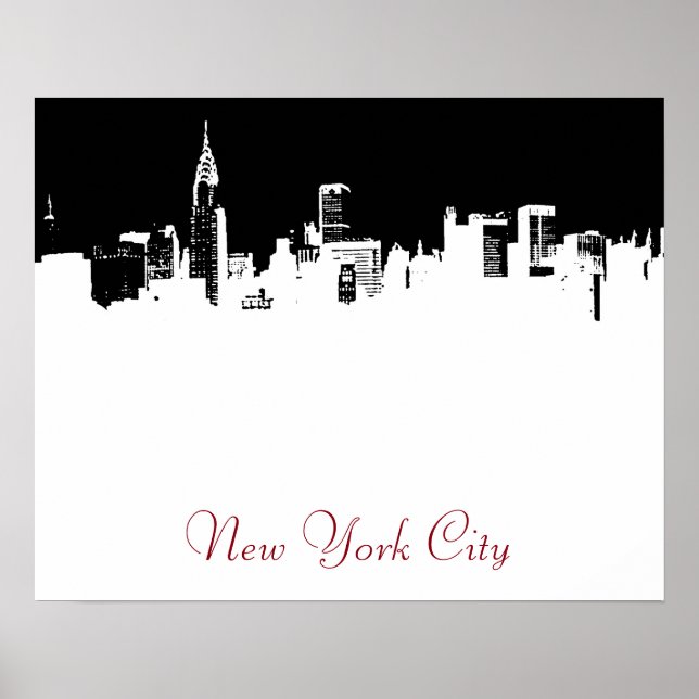 Pop Art Style New York City Script Poster (Devant)