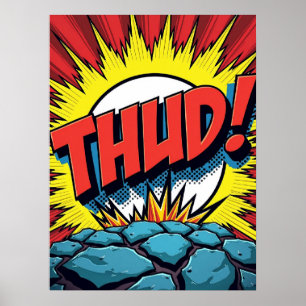 Pop Art "THUD !" Affiche de l'explosion de bande d