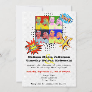 Pop Art ton propre Faire-part de mariage PHOTO
