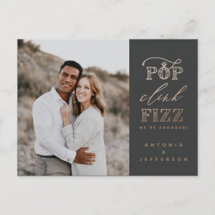 Pop clink fizz invitation de la partie d'engagemen