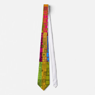 Pop coloré rétro Carré Art Motif Cravate