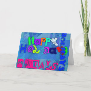 Pop Colorful Happy Holidays Carte de voeux