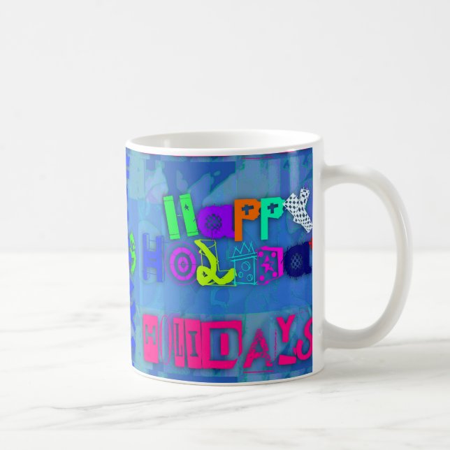 Pop Colorful Happy Holidays Mug (Droite)