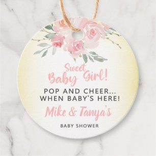 Pop et applaudissez les étiquettes de baby shower