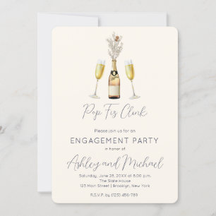 Pop Fiz Champagne Engagement Party Invitation