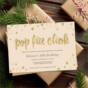 Pop Fizz Clink Champagne Bulles   Invitations de p