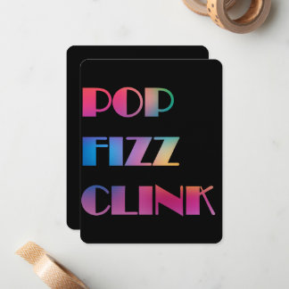 Pop Fizz Clink Cocktails invitation