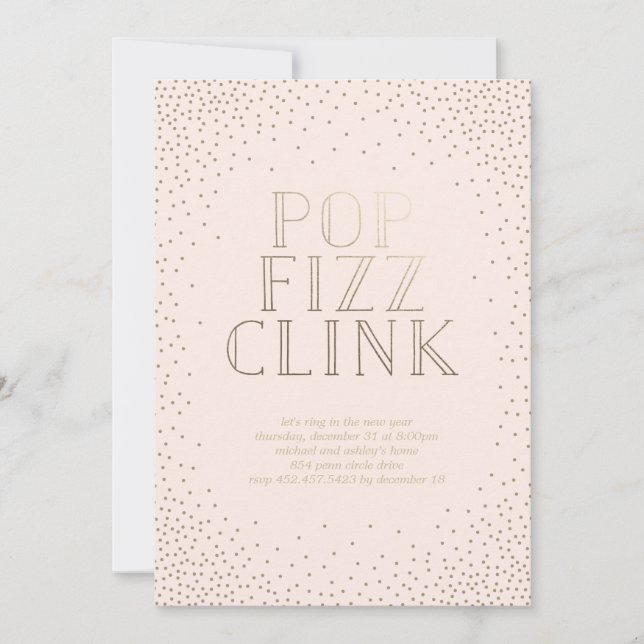 POP FIZZ CLINK Invitation de fête de vacances (Devant)