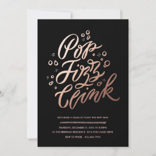 Pop, Fizz, Clink !  Invitation du Nouvel An