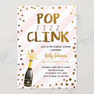 Pop fizz clink invitation fête rose