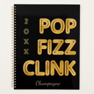 Pop Fizz Clink Typographie moderne Réveillon du No