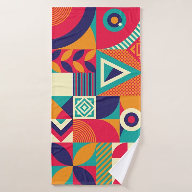 Pop formes géométriques abstraites, motif transpar (Serviette de bain)