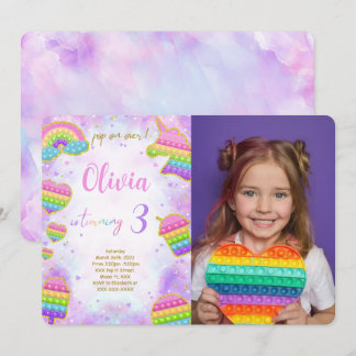 Pop it Anniversaire Photo Invitation
