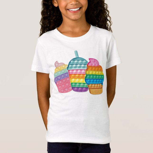 Pop It Bubble Fidget T-Shirt Throw Oreiller (Devant)