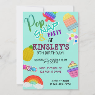 Pop It Bubble Fidget Toy Anniversaire