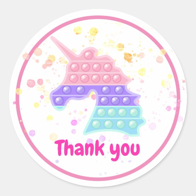 Pop it gâteau fête classique rond autocollant (Devant)