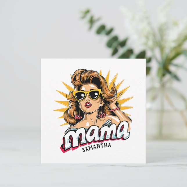 Pop Mama Retro Personnalisé Art 1 (Debout devant)