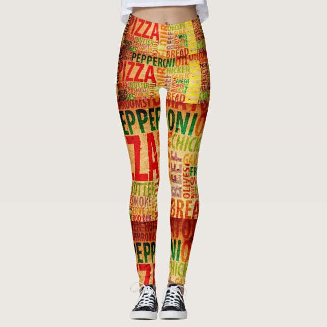 Pop Mode Pizza Pizzaria Pizzeria Leggings (Devant)