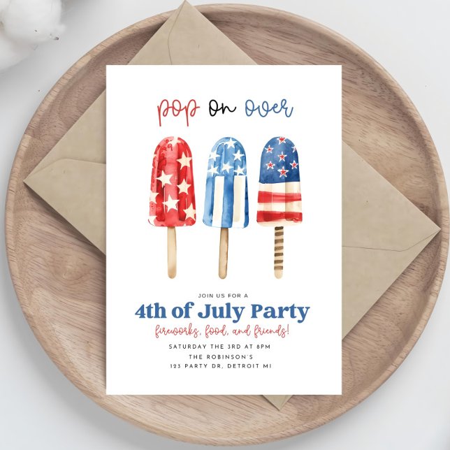 Pop on Over 4 juillet Invitation du parti, Indépen (Créateur téléchargé)