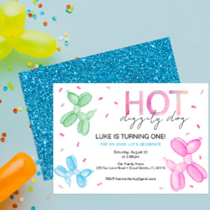 Pop On Over Bright Balloon Anniversaire Invitation