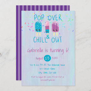Pop Over & Chill Out Ice Pop Invitation Anniversai