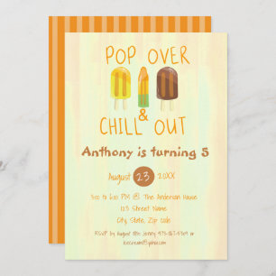 Pop Over & Chill Out Ice Pop Invitation Anniversai