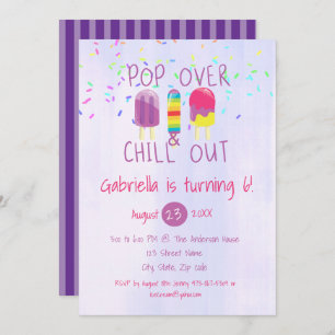 Pop Over & Chill Out Ice Pop Invitation Anniversai