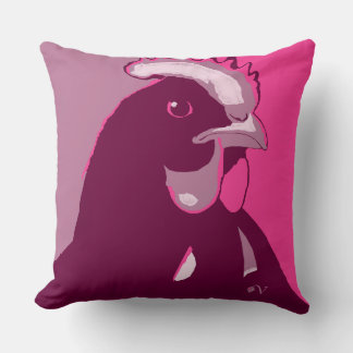 Pop Rose Art Coussin poulet