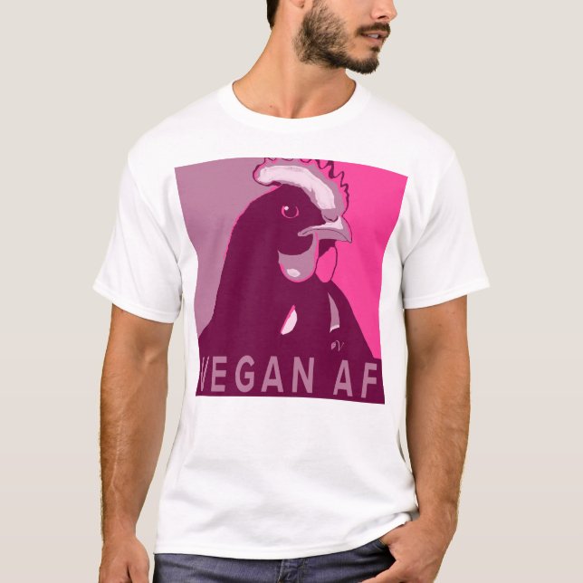 Pop Rose Art Inspiré Poulet Tshirt Vegan AF (Devant)
