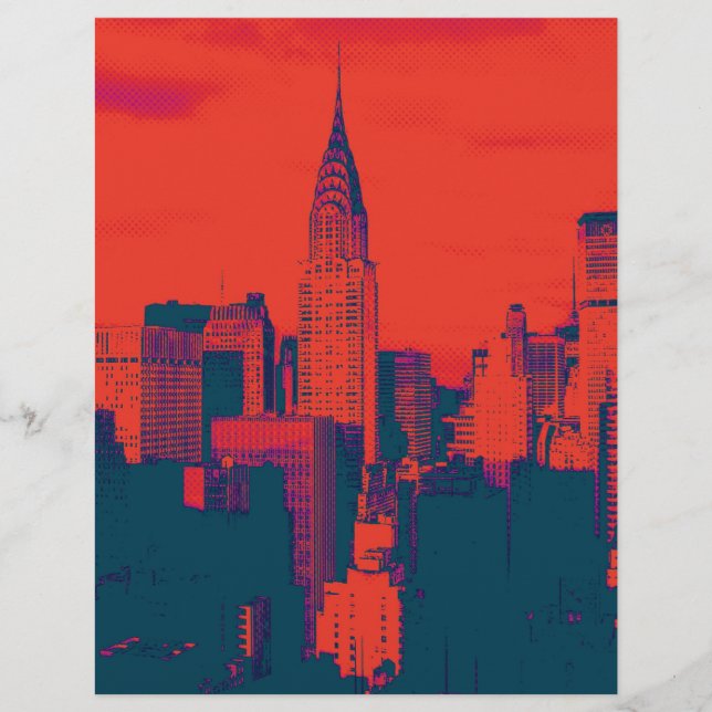 Pop Style Rouge Retro Art New York City (Devant)