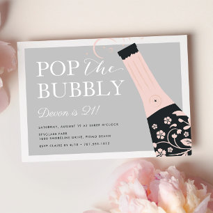 Pop the Bubbly   Invitation de fête d'anniversaire