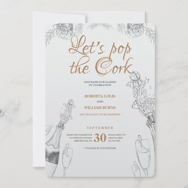 Pop the Cork Invitation (Devant)