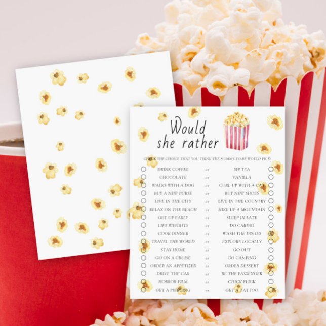Popcorn baby shower Plairait-elle au jeu (Créateur téléchargé)