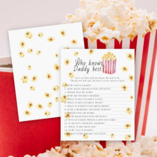 Popcorn baby shower Qui connaît papa meilleur jeu