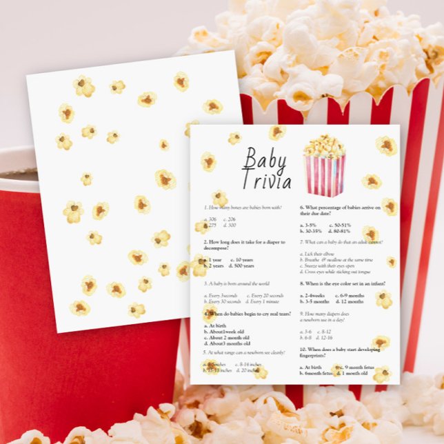 Popcorn - Bébé Quiz | Jeu de Baby Shower (Créateur téléchargé)