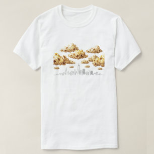 Popcorn City - T-shirt minimaliste Funny Skyline