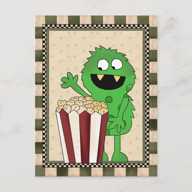 Popcorn Monster ajouter des mots carte postale (Devant)
