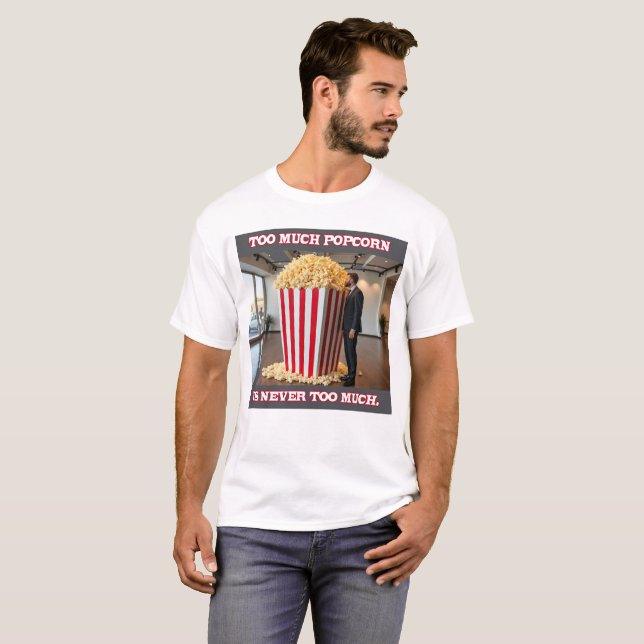Popcorn Tout homme blanc T-shirt (Devant entier)