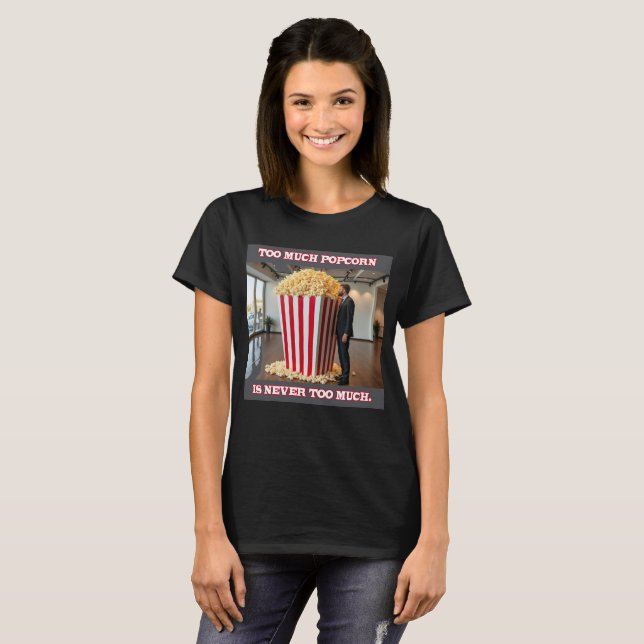 Popcorn Toutes les femmes noir T-shirt (Devant entier)