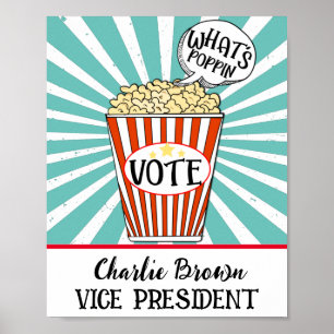 Popcorn Vote" Fun School Election Poster