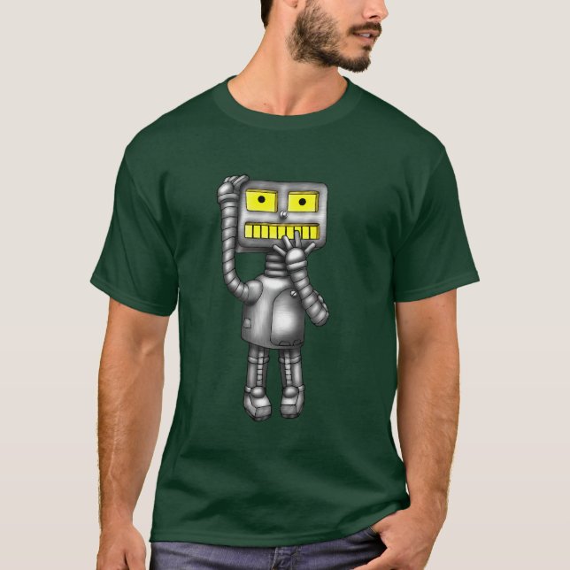 PopFuzz le T-shirt inquiété par robot (Devant)
